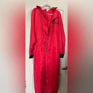 Red Zip-Up Jumpsuit
